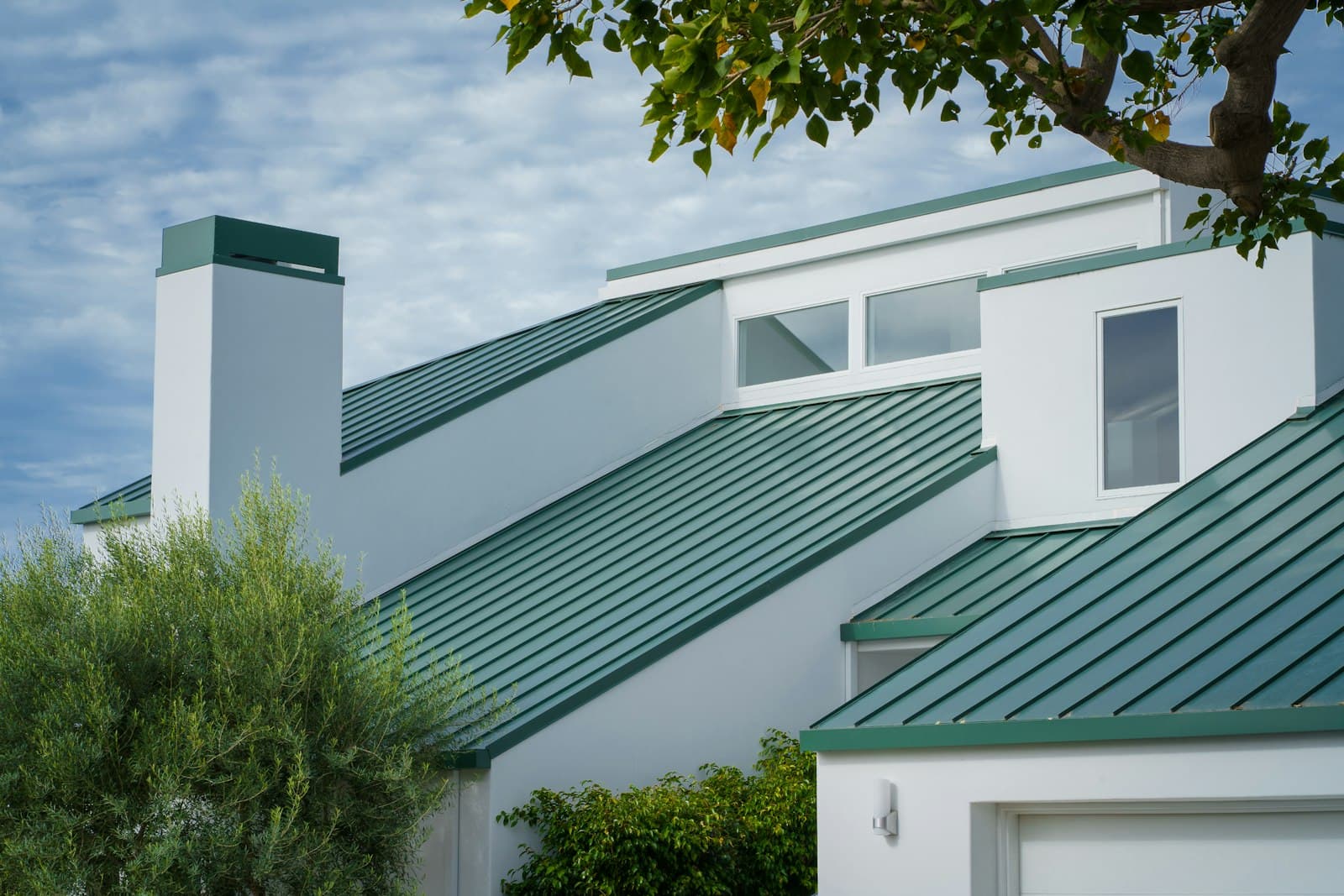 A house with a replaced roof